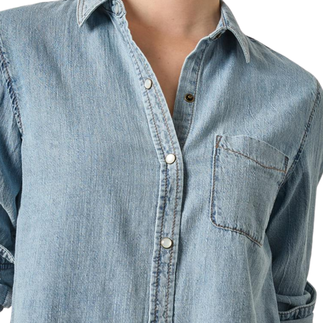 Denim Button Down in Blue Wash