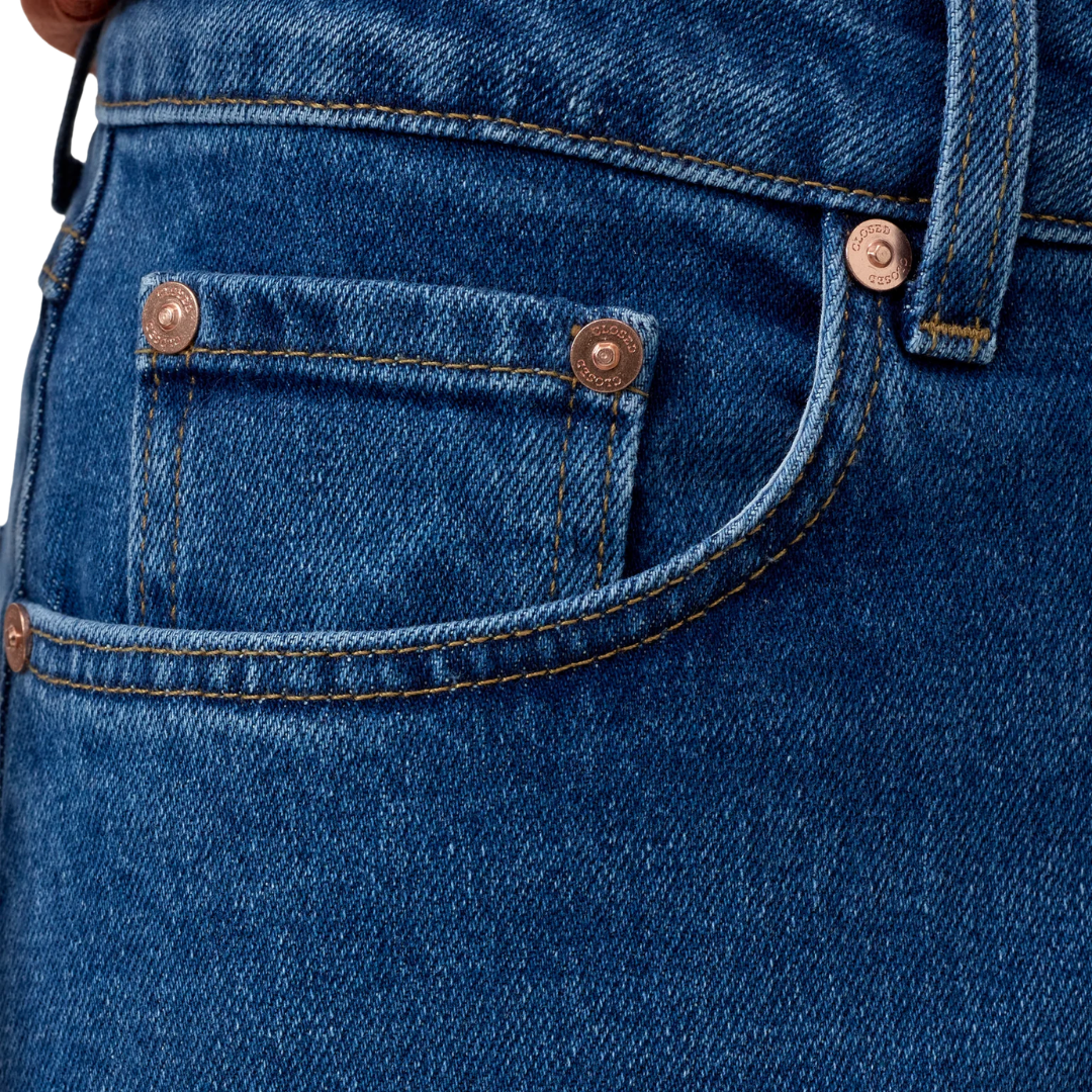 Jayla Wide Jeans in Mid Blue