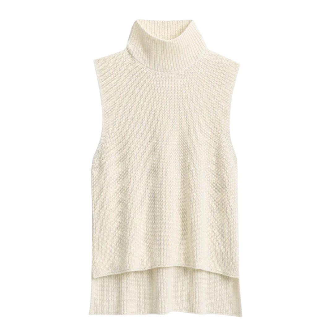 Montecito Mock Neck Sweater Shell in Ivory