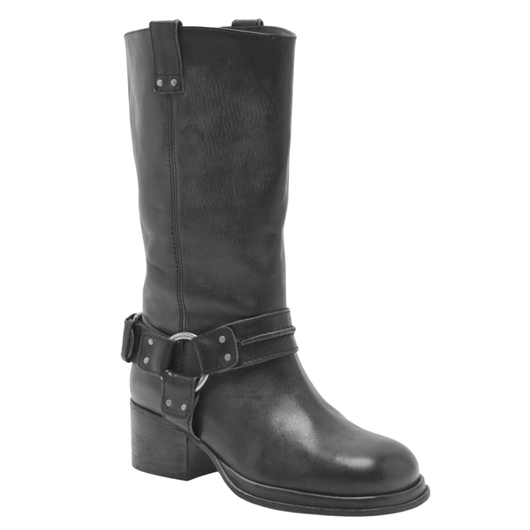 Anok Harness Boot in Black Distressed