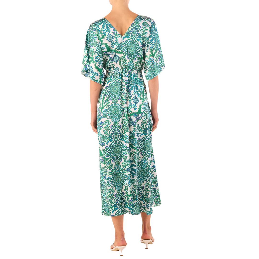 Zania Dress in Reflective Botanical