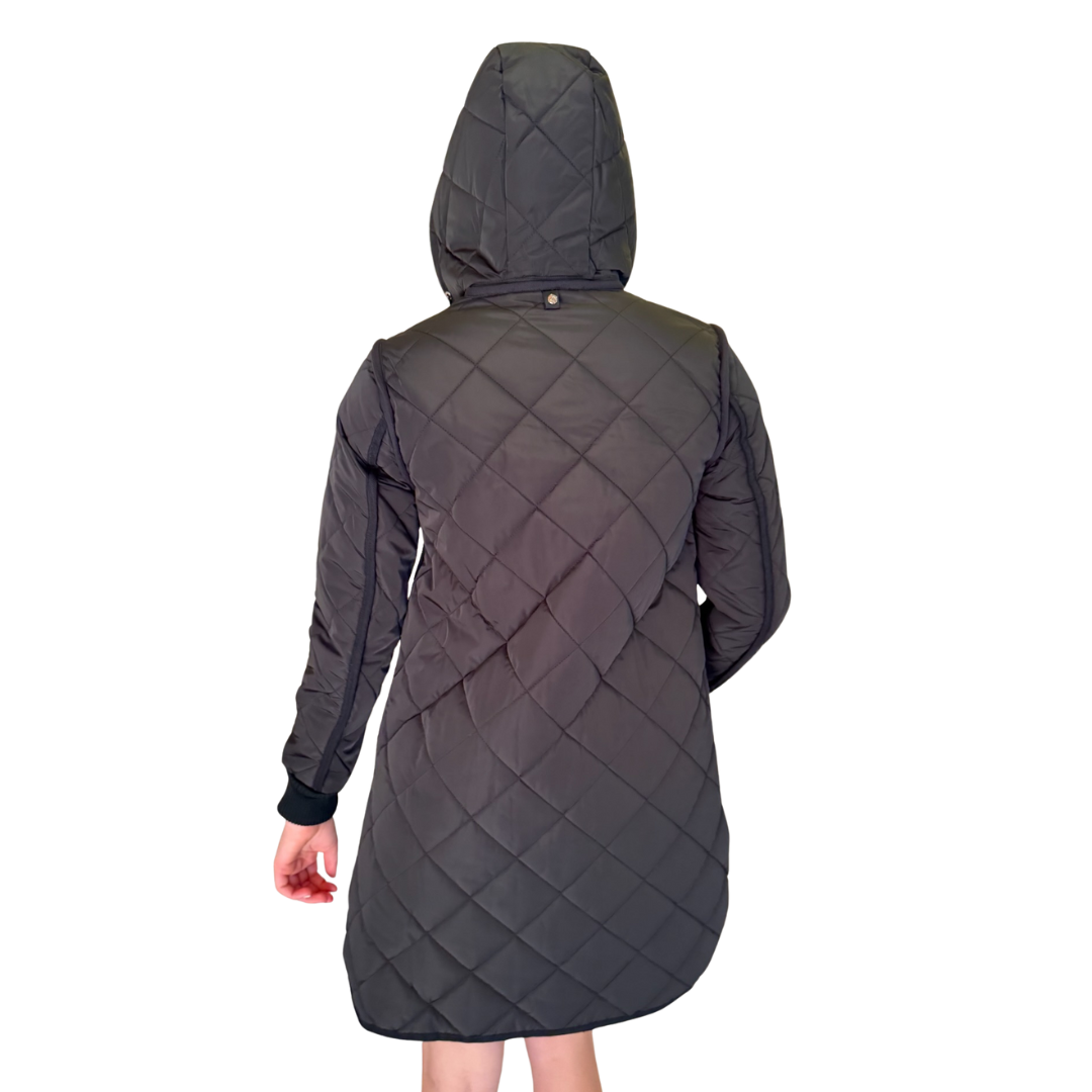 Libby Quilted Coat in Black
