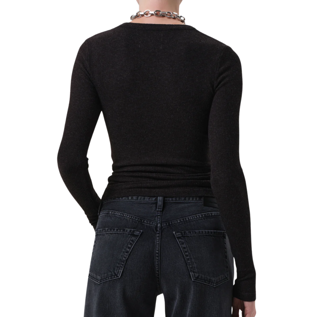 Bina Crewneck in Heather Brown