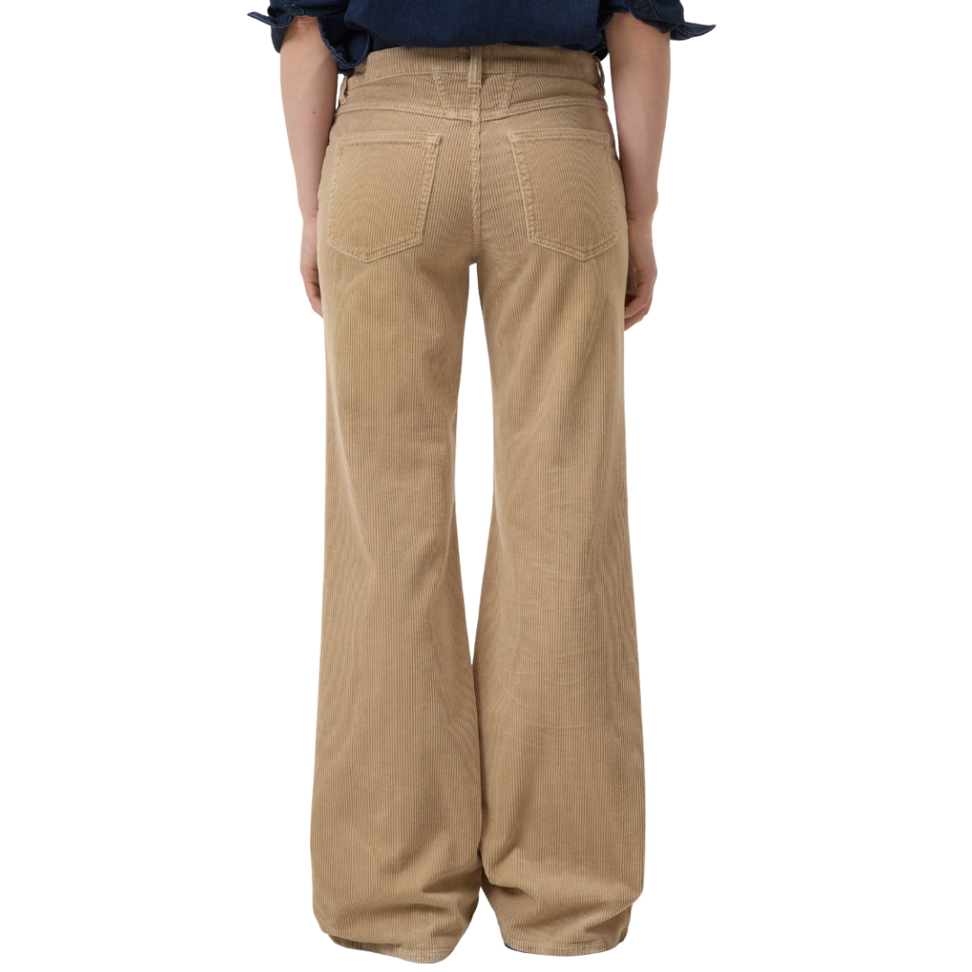 Gillan Wide Corduroy Pants 30" in Wheat Beige