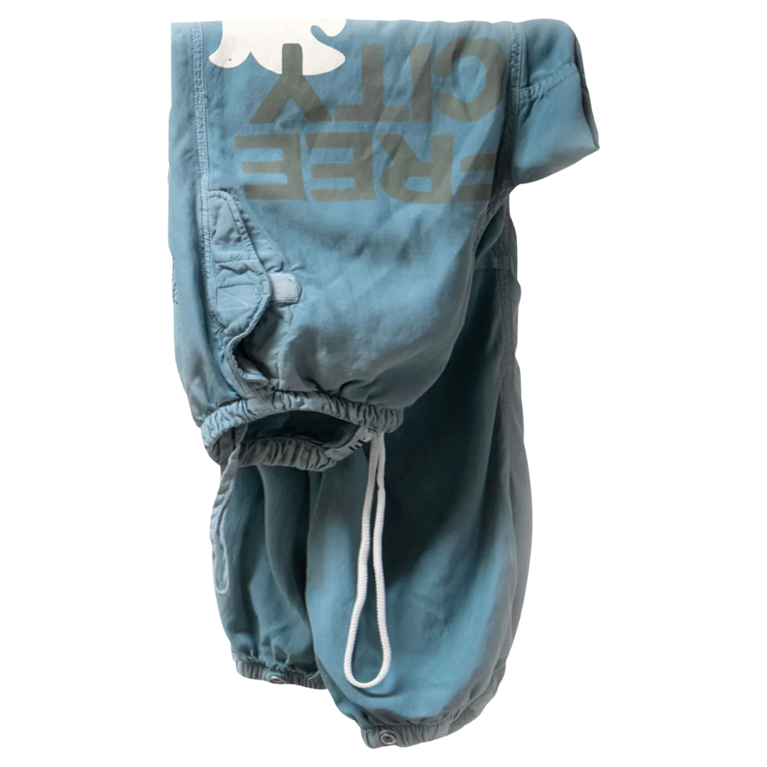 Flap/Snap Matte/Satin Airjump Pant in Blue Dirt