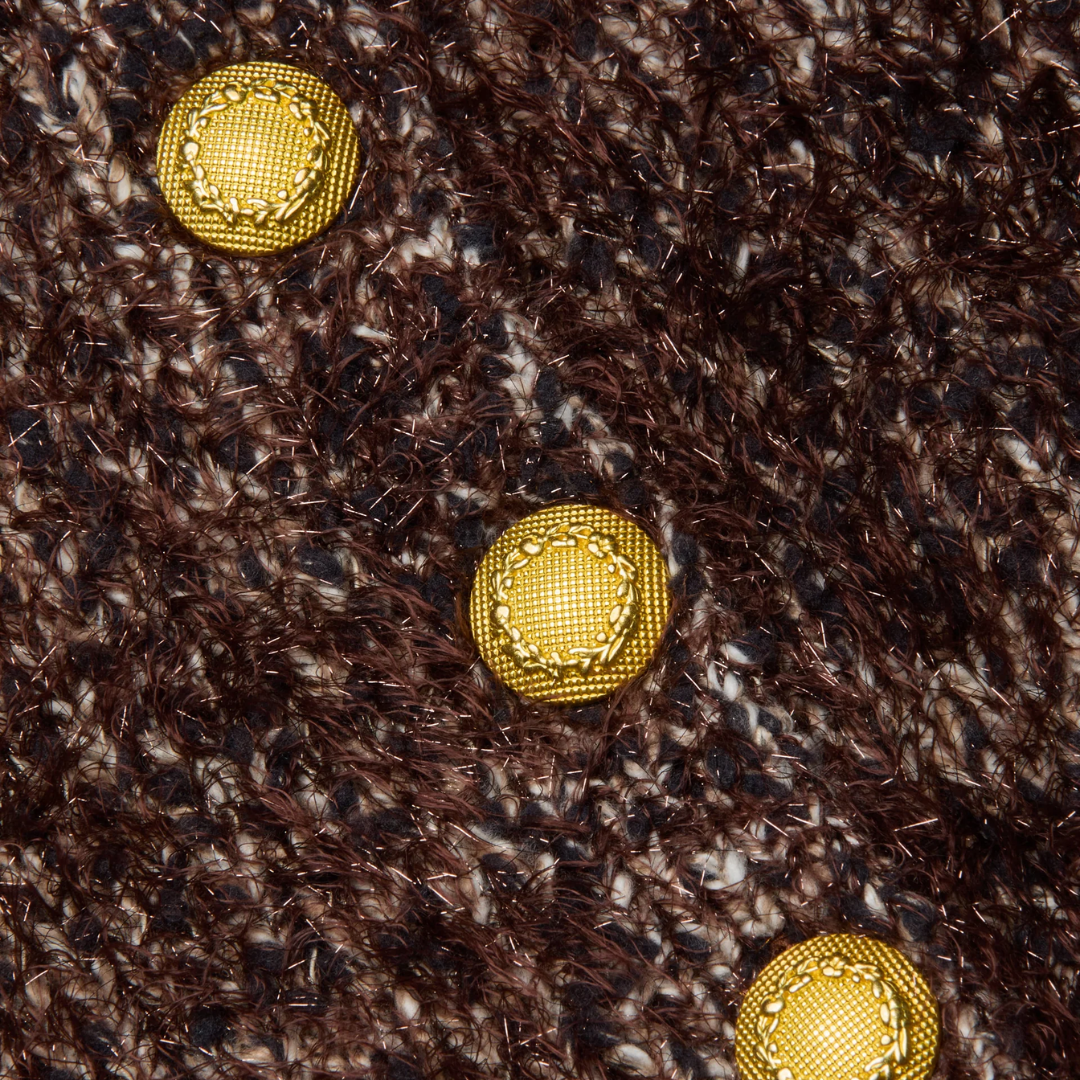 Una Knit Cardigan in Chocolate Multi