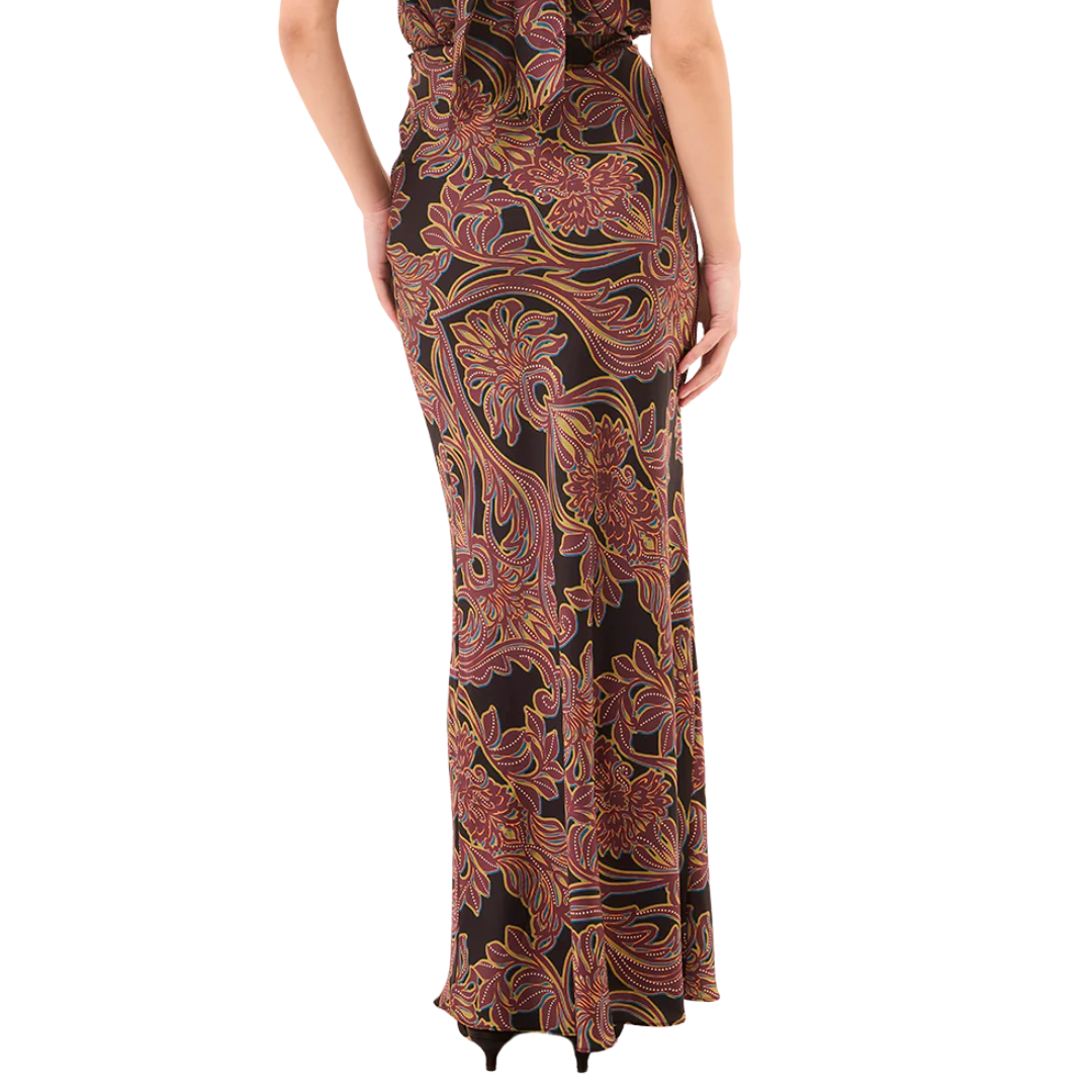 Sierra Skirt in Studded Flora Satin