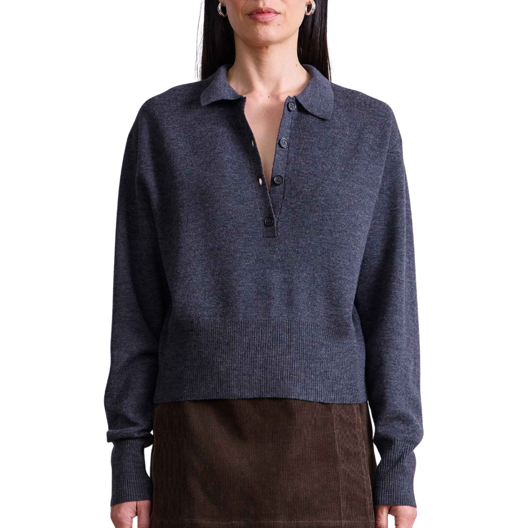 Kari Polo Knit in Grey
