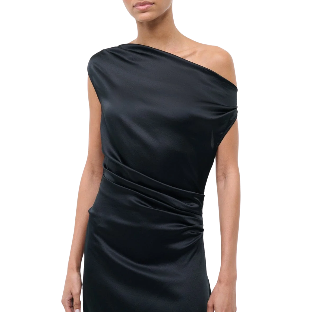 Maxi Phare Silk Dress in Black