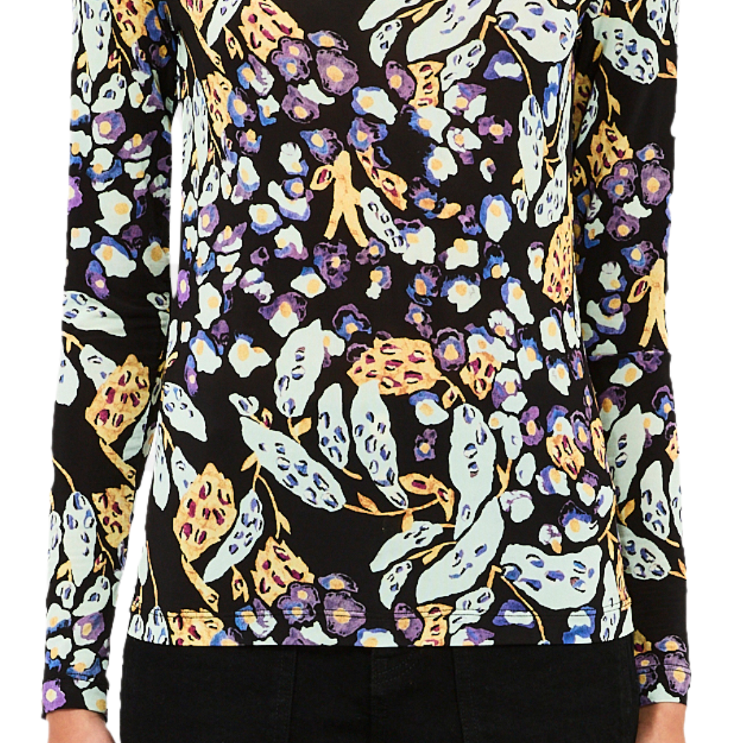 Aurelia Long Sleeve Jersey Top in Botanica
