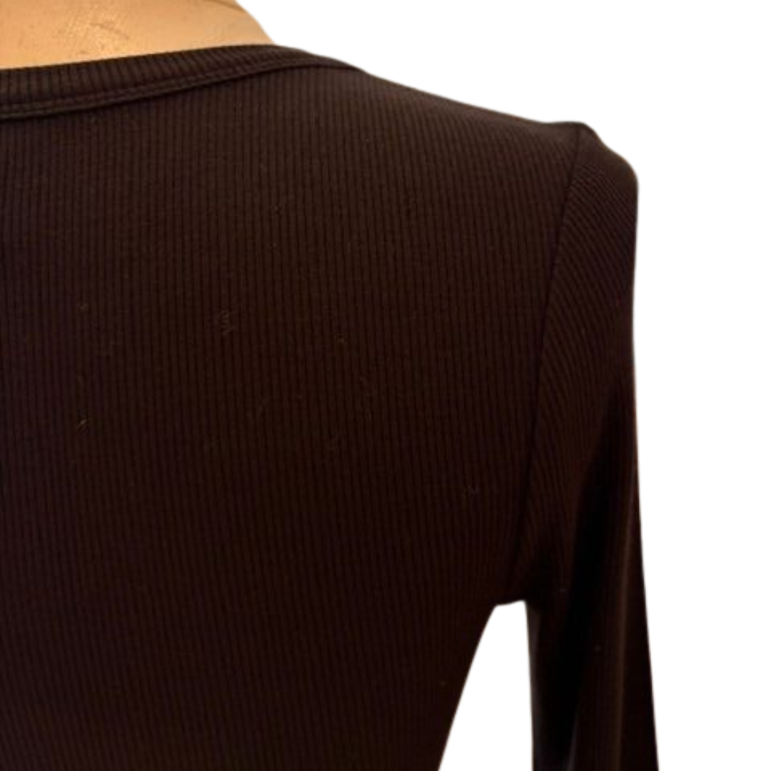 Eden Cashmere Blend Rib Top in Black