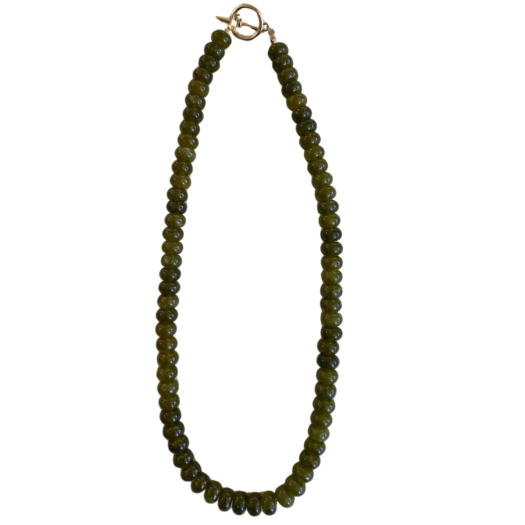 Lilly Gemstone Necklace Olive Green