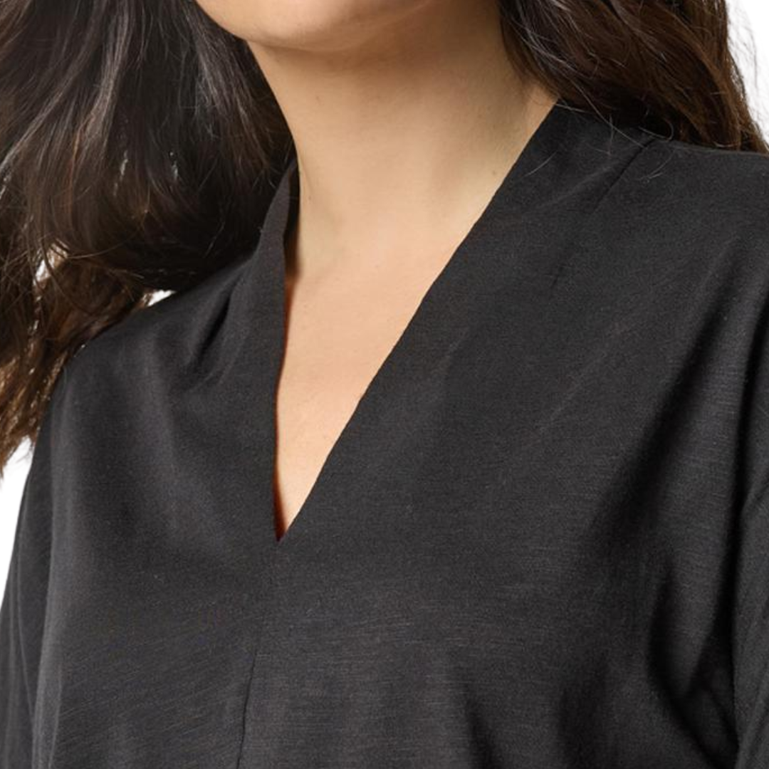 Shawl Collar Wedge Top in Black