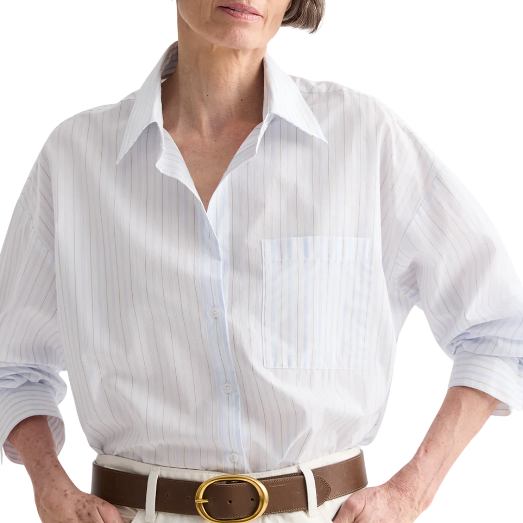 Something Borrowed Shirt in White/Blue
