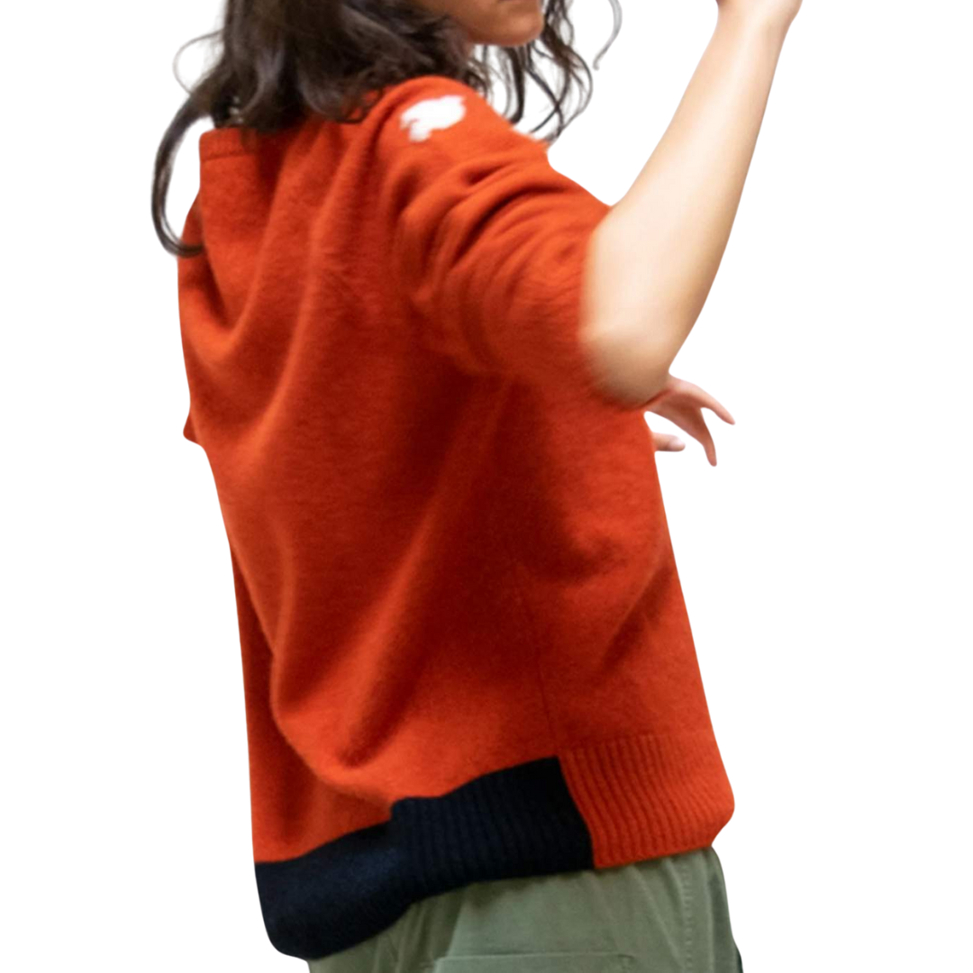 Backstrike Cashmere Crew in Deeply Orange