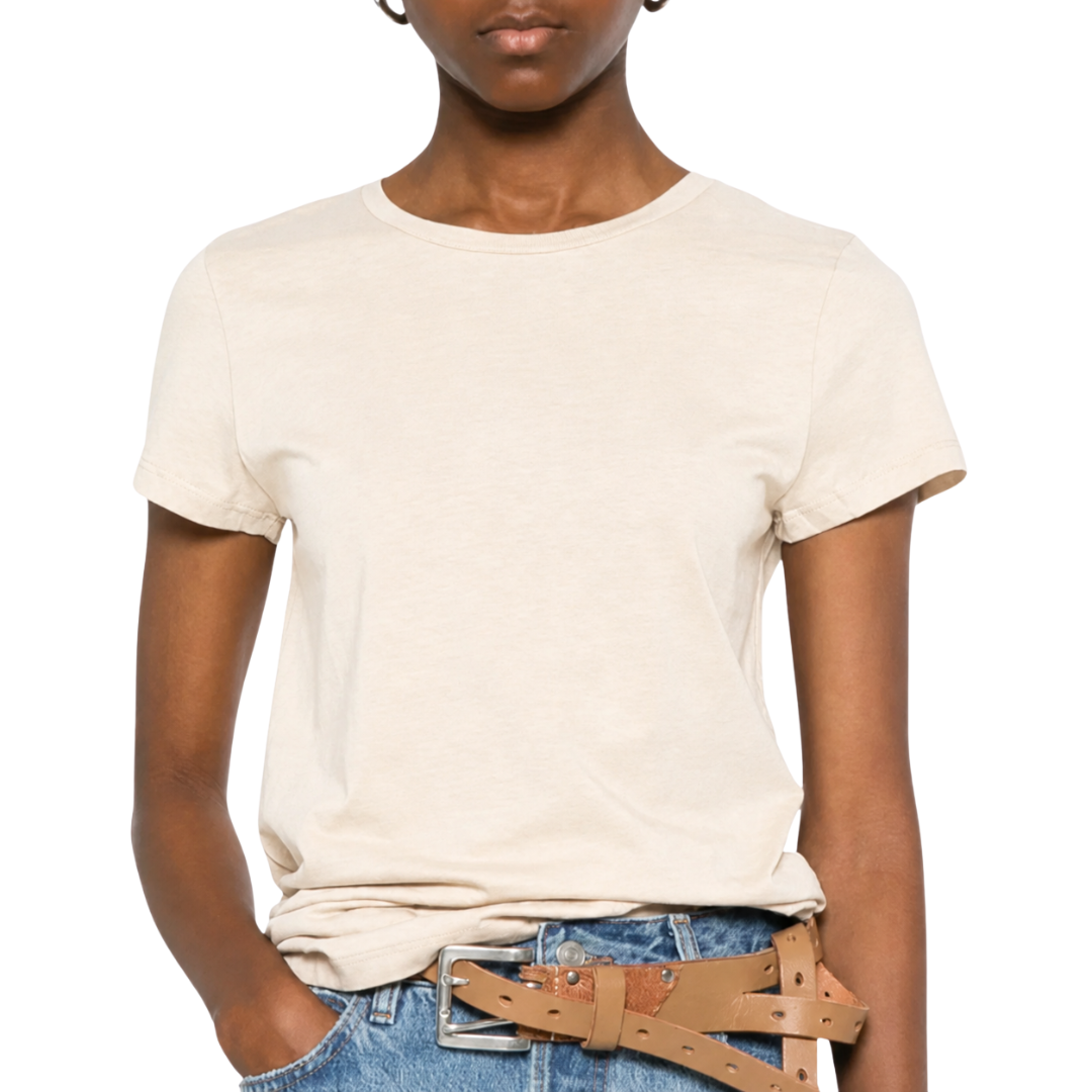 Cotton Silk S/S Crewneck in Milk