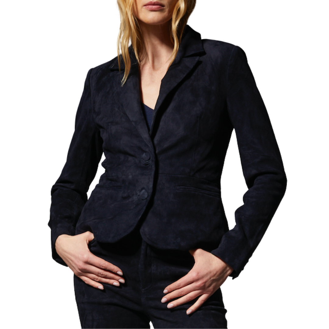 Claire Suede Blazer in Marine
