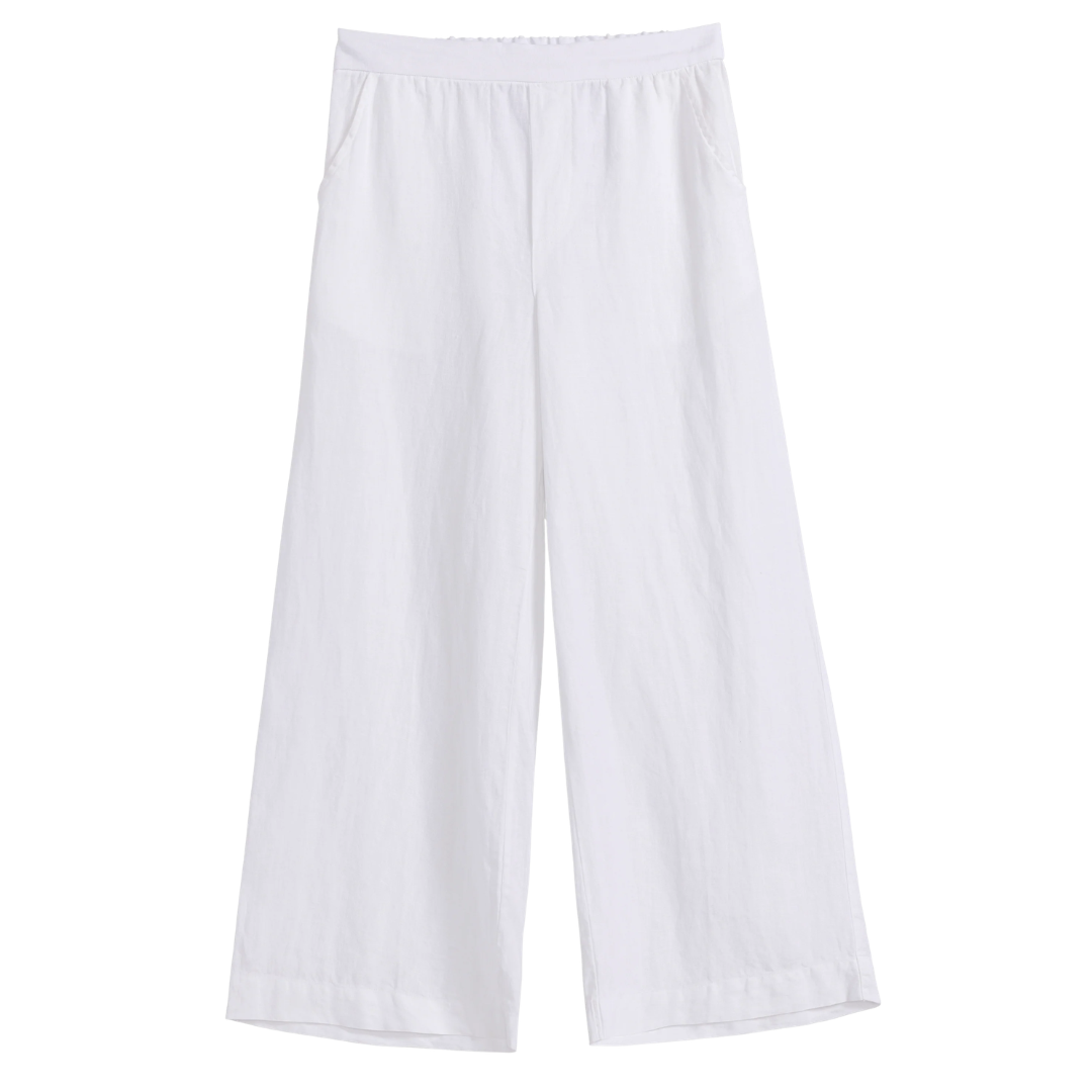Maisie Wide-Leg Pull-On Pant in White
