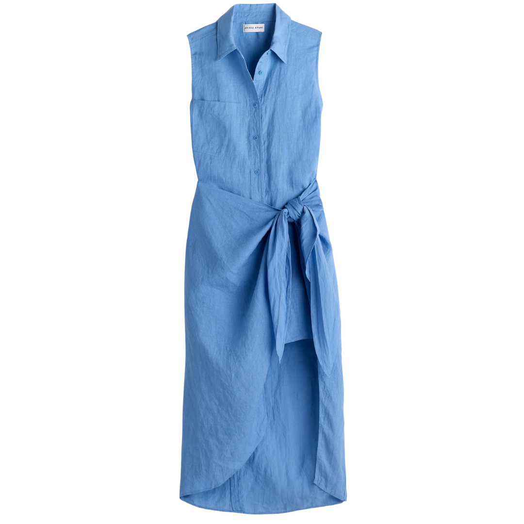 Tamar Sleeveless Wrap Maxi in Marina Blue