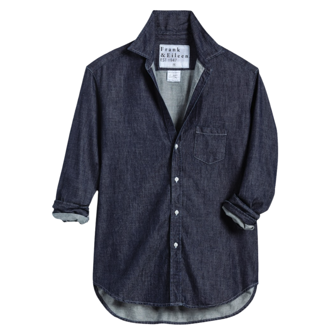 Eileen Relaxed Button up Shirt in Clean Dark Vintage Wash