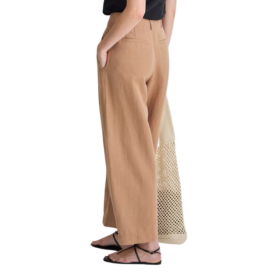 Petite Bari Crop Trouser in Deep Khaki