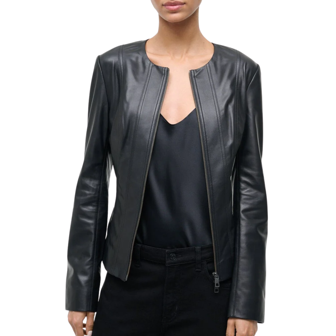 Wells Leather Jacket in Black