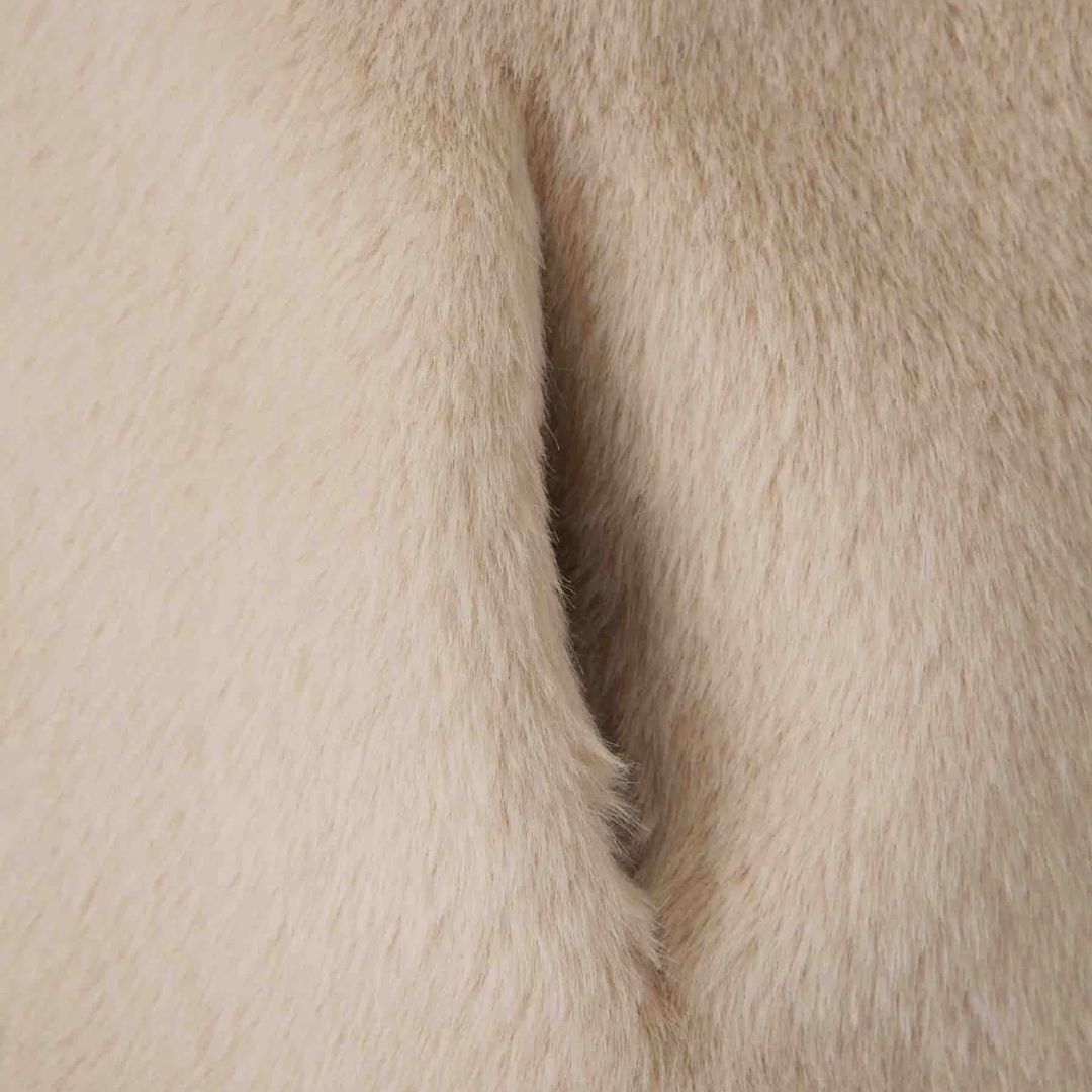 Faux Fur Gilet Vest in Beige