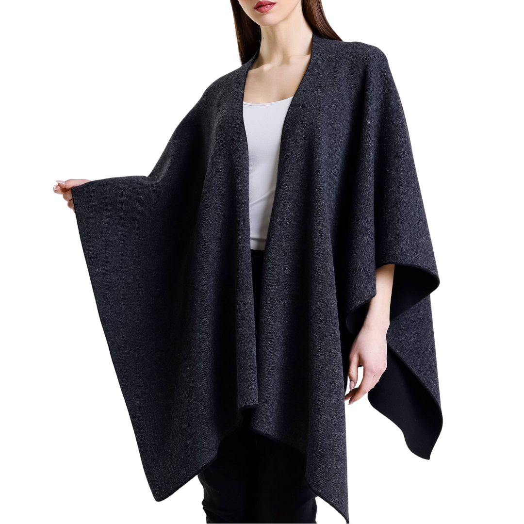 Kiersten Reversible Wrap in Black/Coal