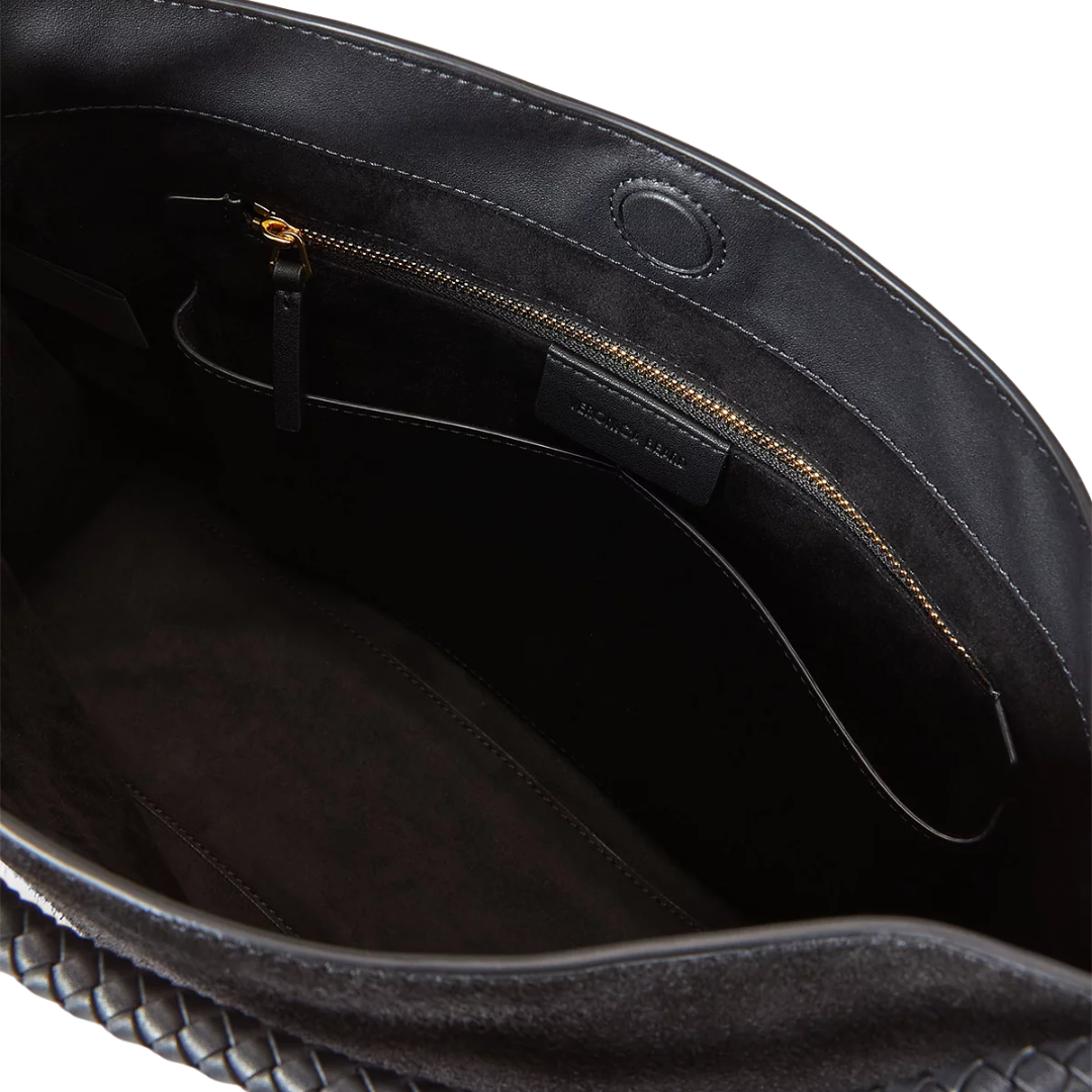 Vida Suede Shoulder Bag in Black
