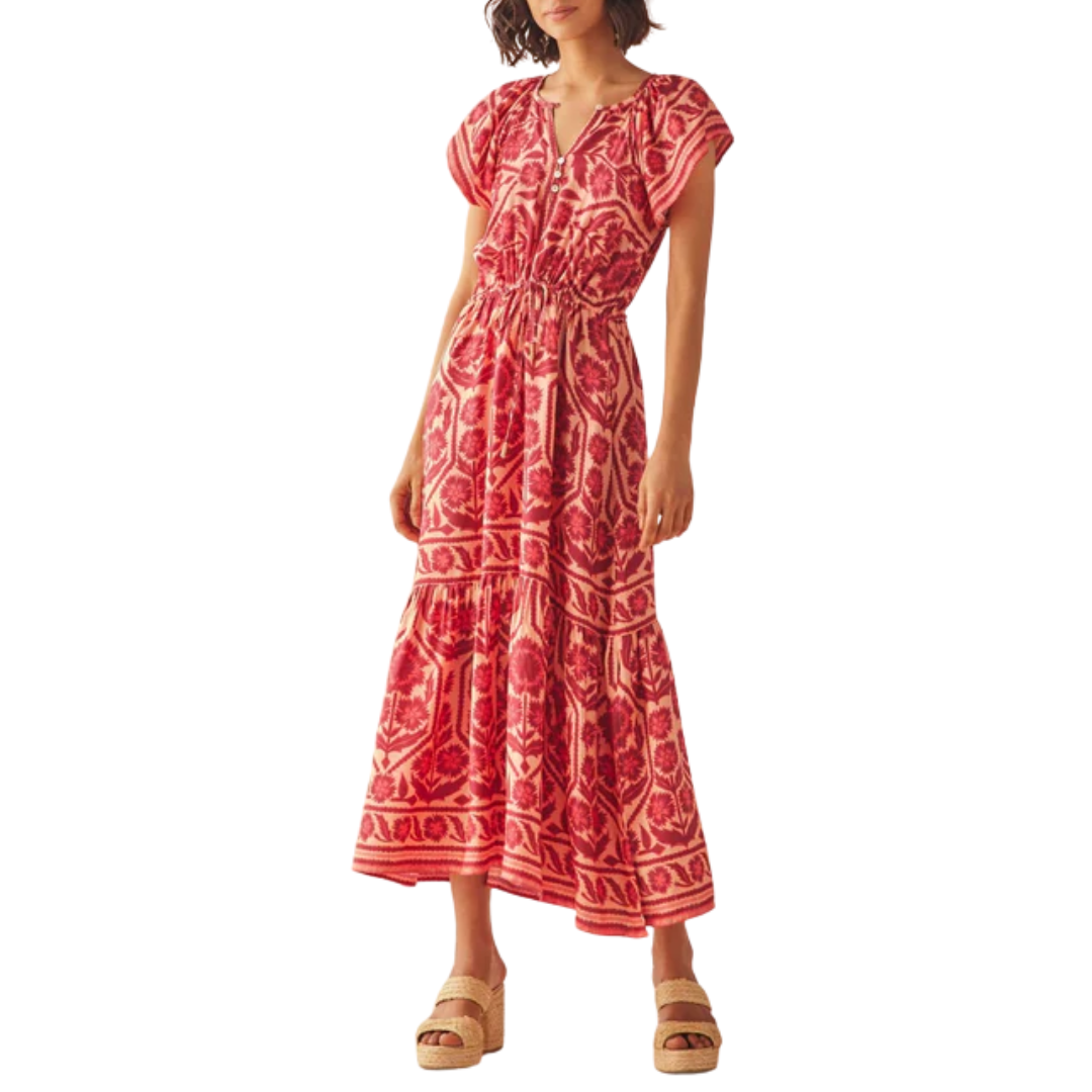 Cora Midi Dress in Tessa Goji