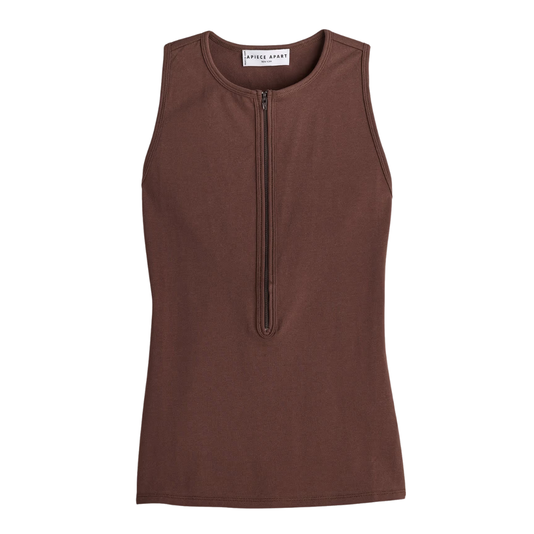 Ten Racer Tank in Chocolate