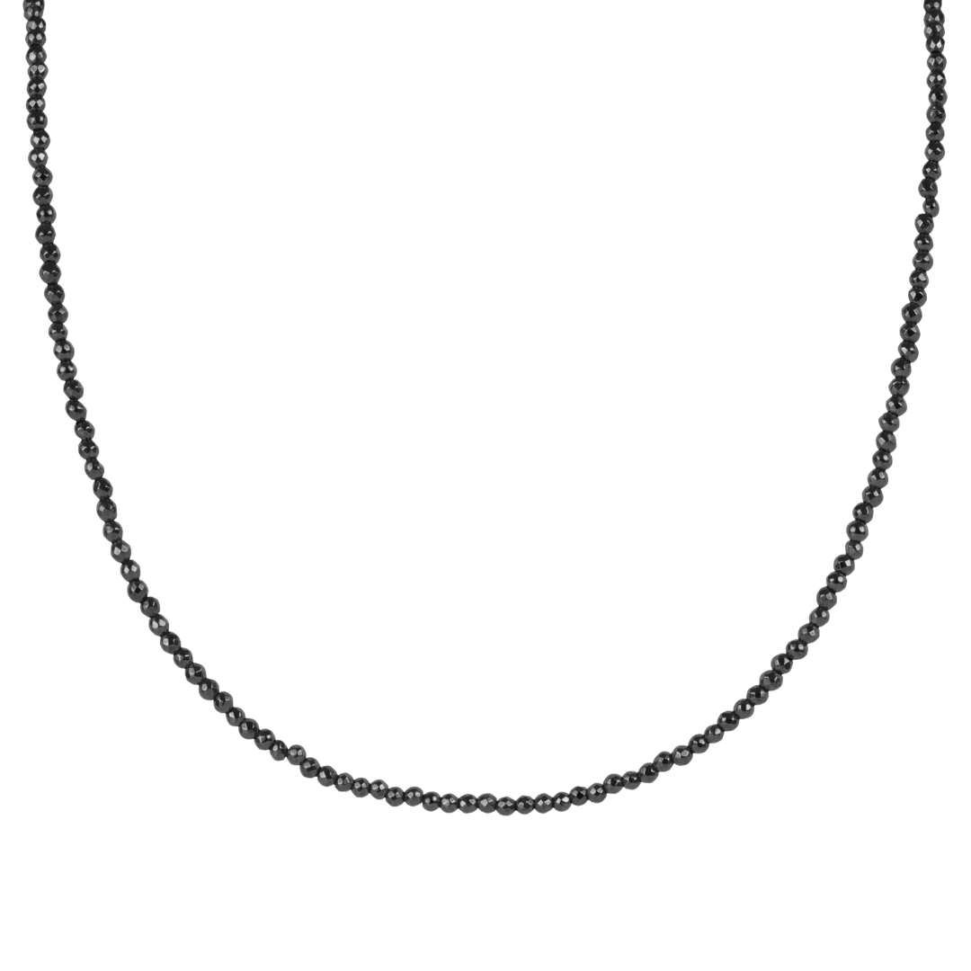 17" Choker Faceted Hematite 2MM Bead