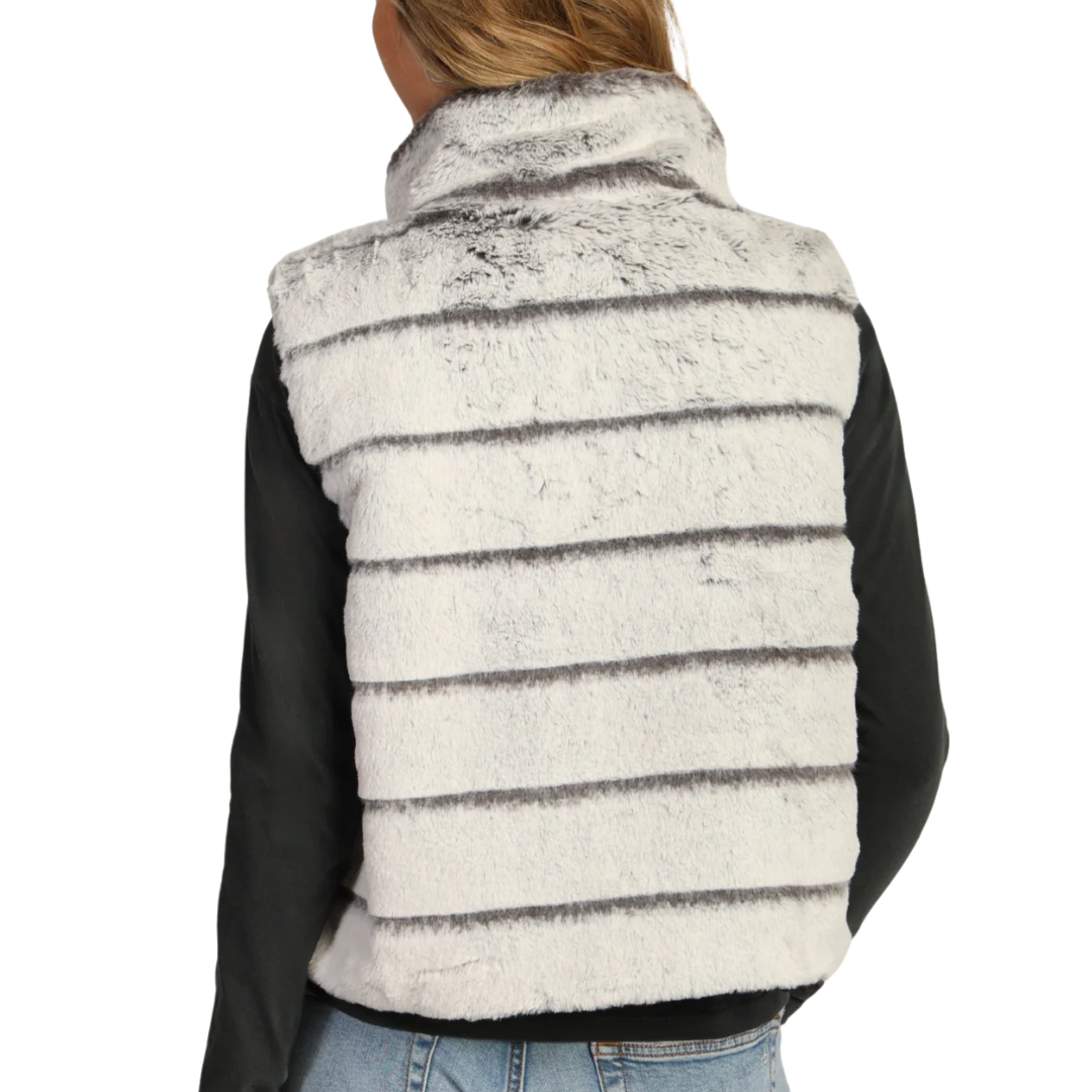 Classic Fur Reversible Vest in Winter White