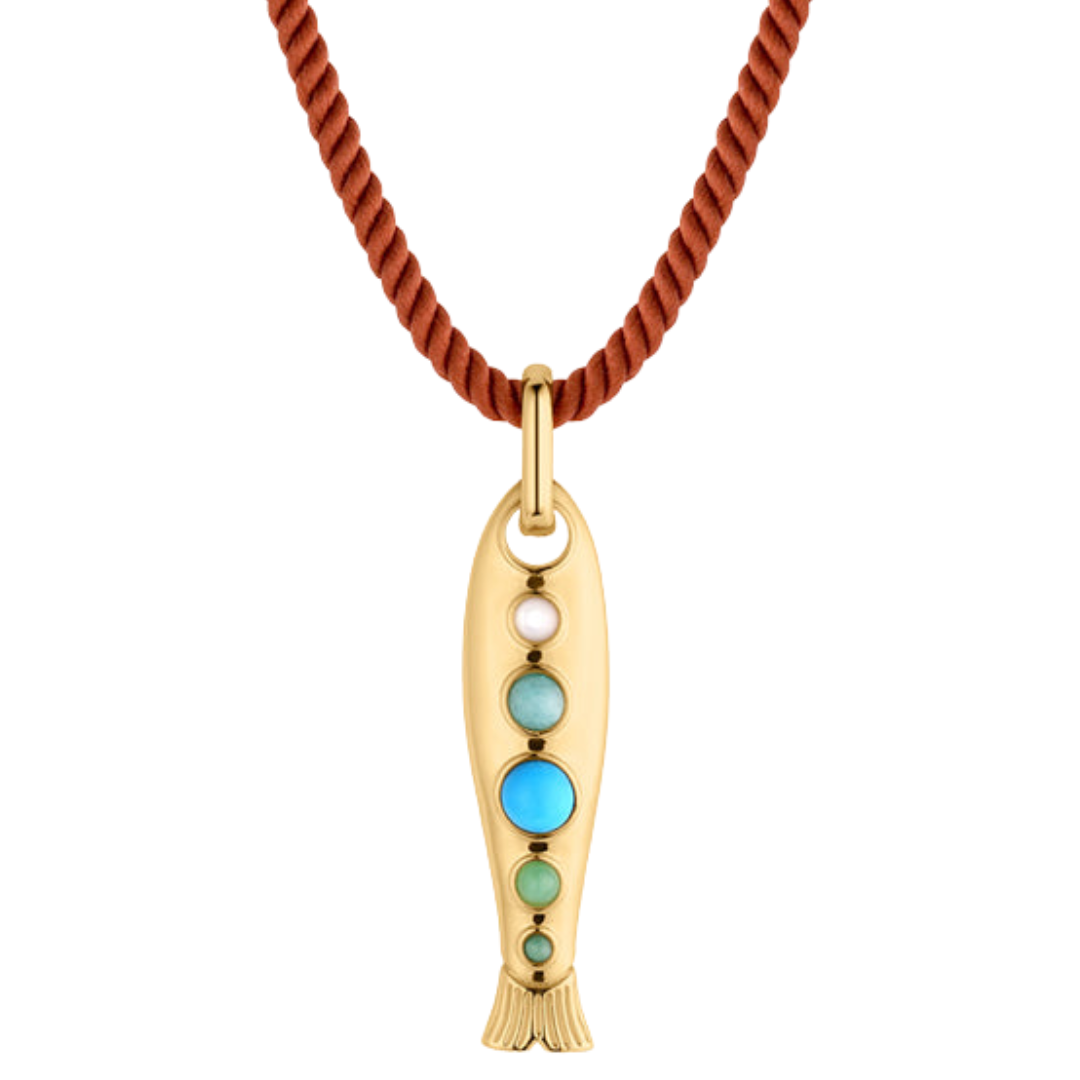 Amalfi Enamel Fish Clip in 14k Gold Plated
