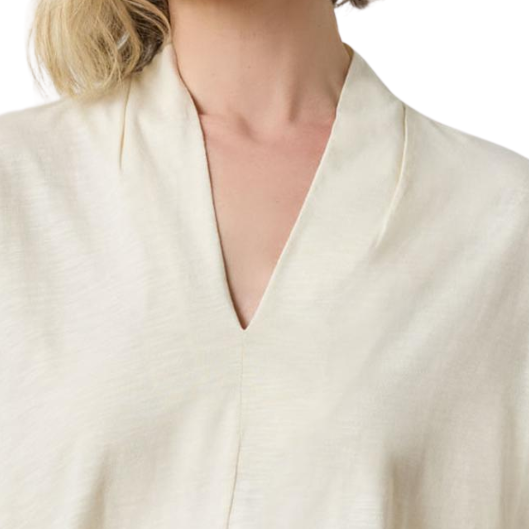 Shawl Collar Wedge Top in Snow