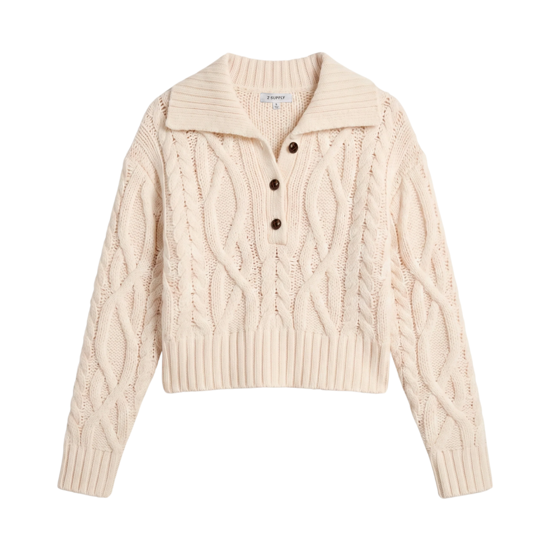 Hartwell Cable Knit Sweater in Sandstone