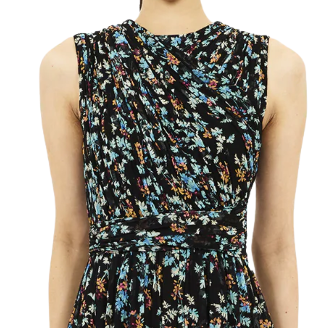 Celestina Silk Dress in Nightshade