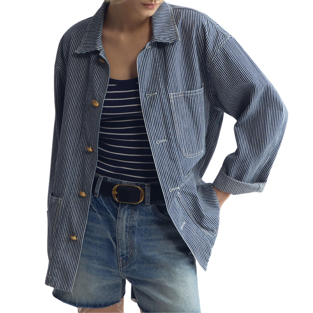 Wrenley Stripe Sweater Tank in Atlantic Blue/Ivory Stripe