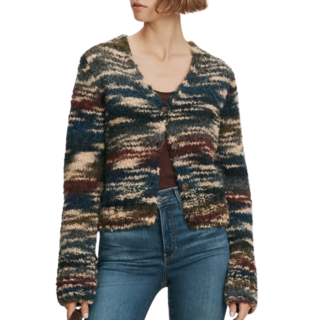Monae Cardigan in Teal Multi