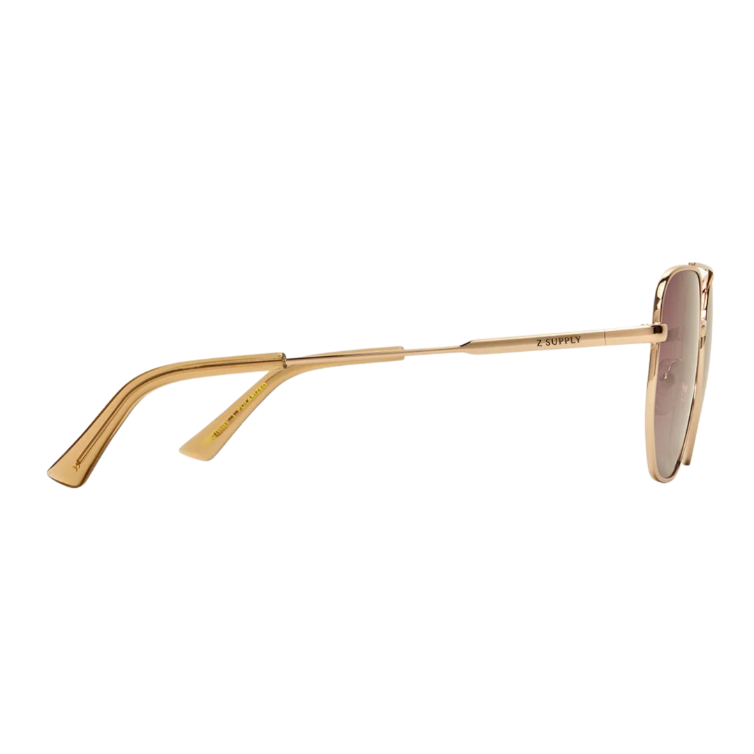 Highway Polarized Sunglasses in Rose Gold - Gradient