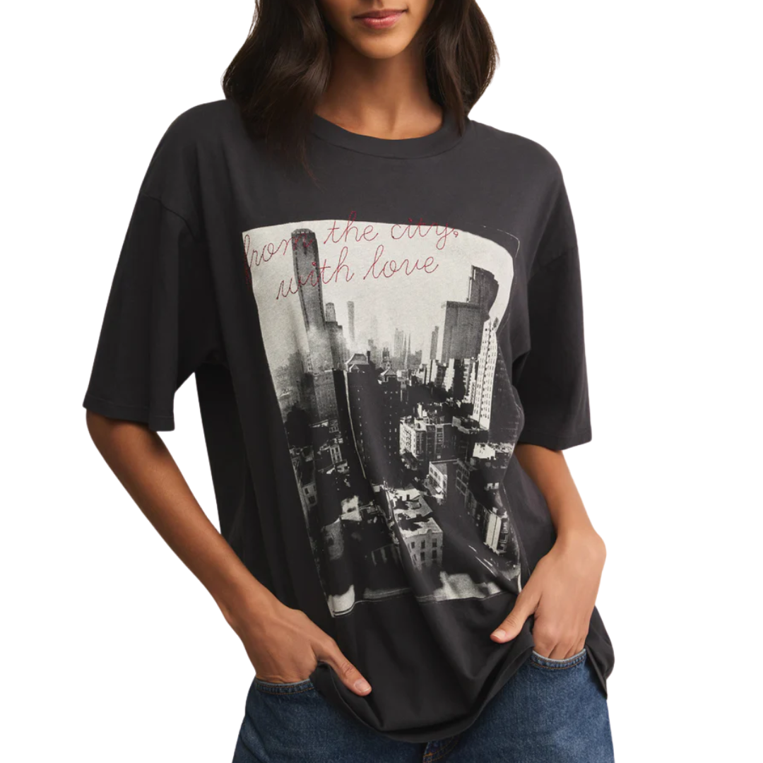 Big Apple City Tee in Black Sand