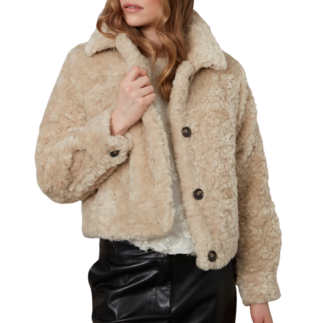 Dream Faux Fur Jacket in Honey