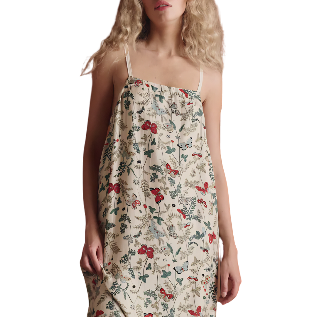 The Sundrift Slip Dress in Floating Butterfly