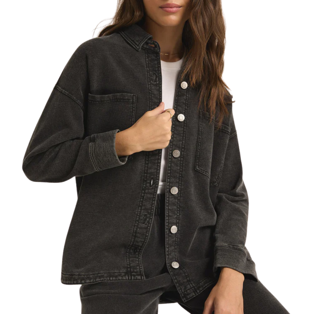 All Day Knit Denim Jacket in Vintage Black