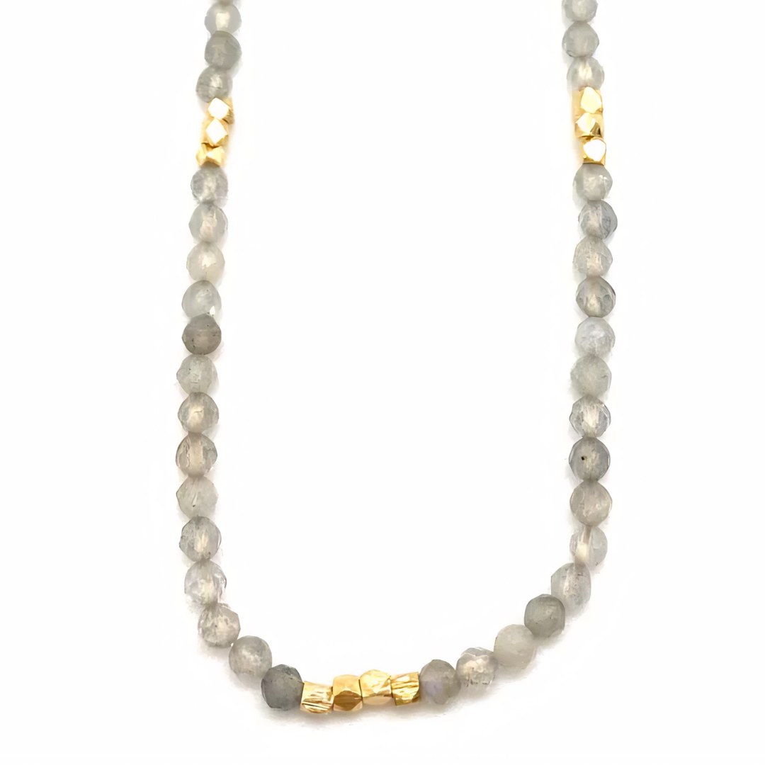 Sigrid Beaded Necklace in Labradorite
