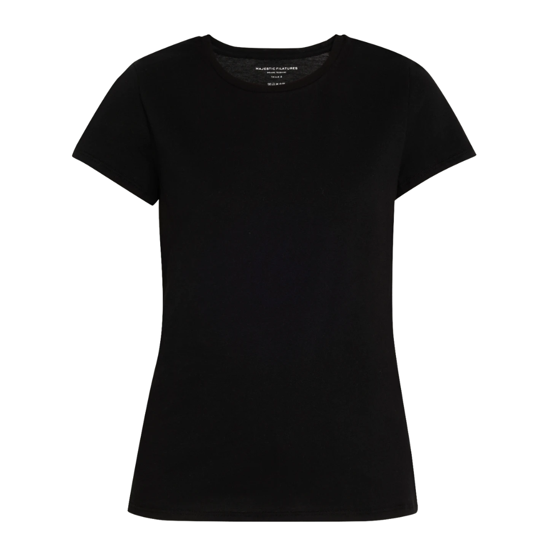Deluxe Cotton Short Sleeve Crewneck in Noir