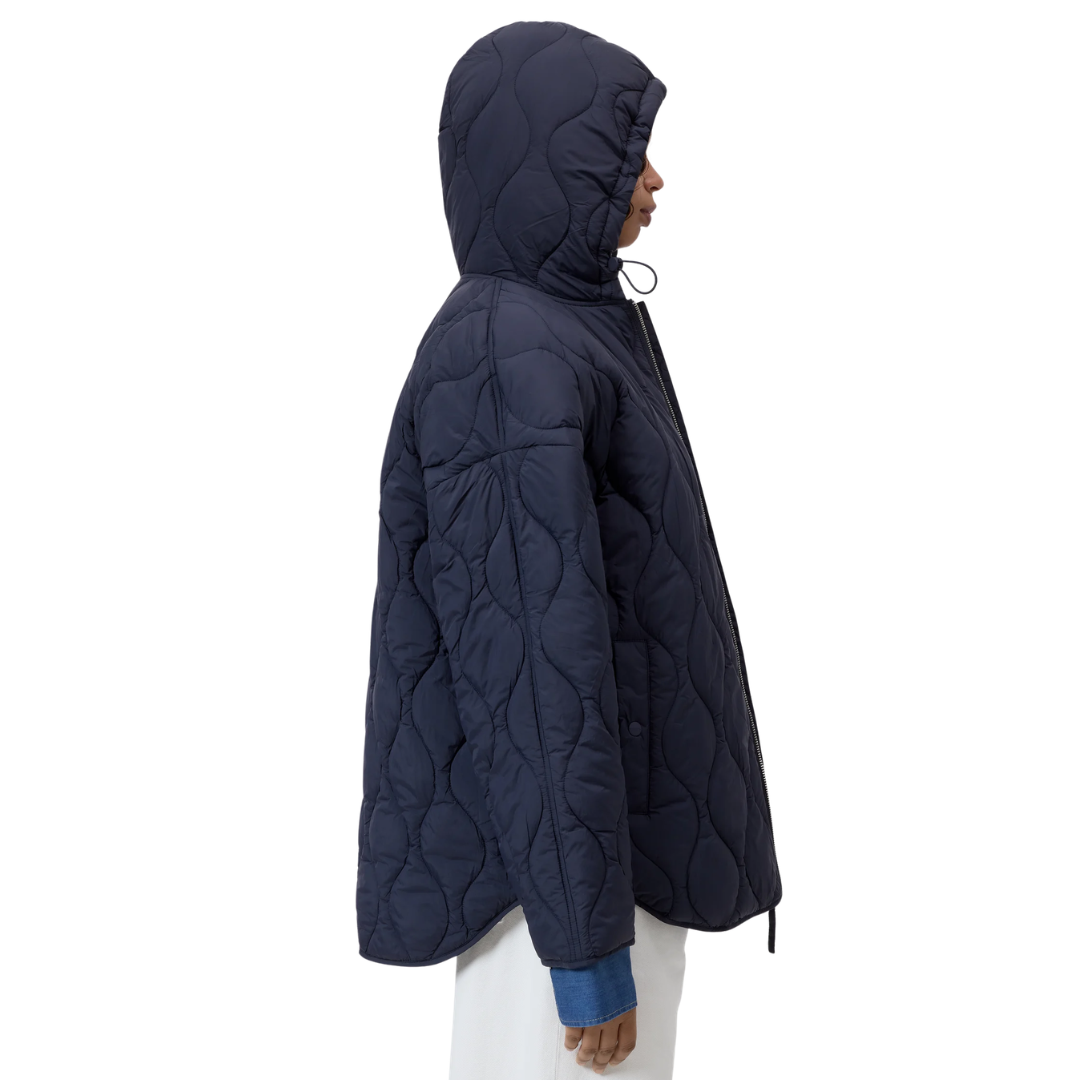 Quilted Jacket with Hood in Dark Night