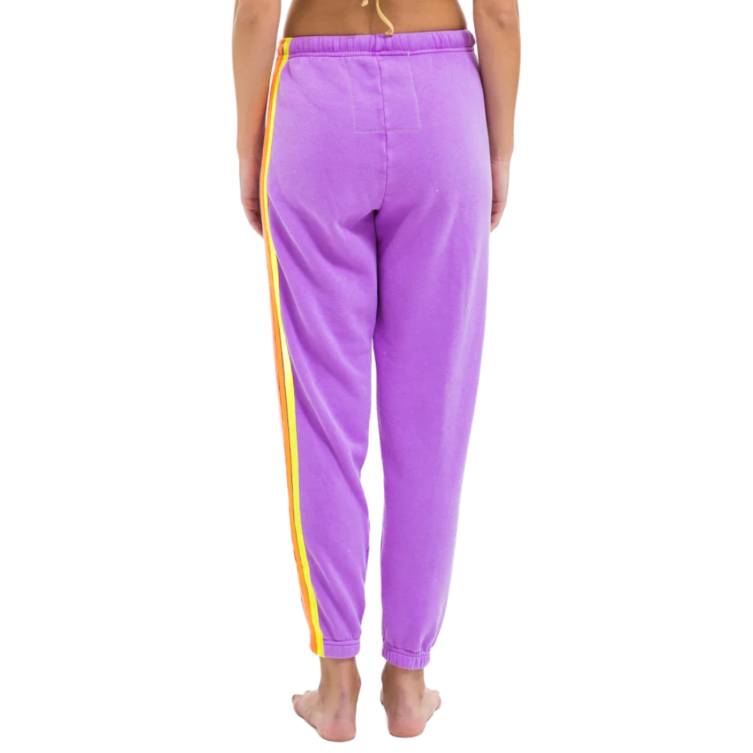 5 Stripe Sweatpants in Neon Purple/Neon