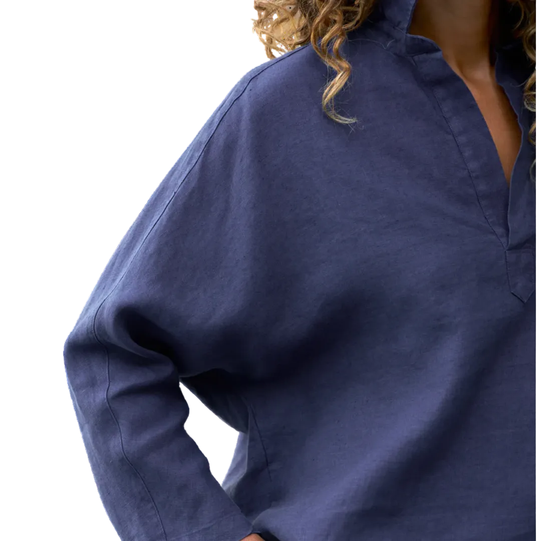 Gabi Popover Shirt in Navy