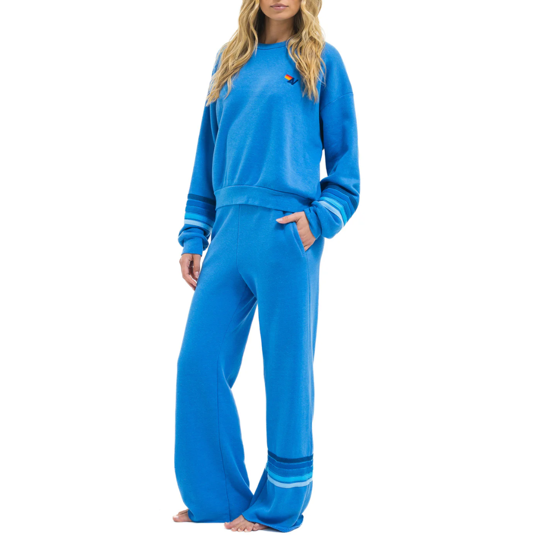 Rugby Wide Leg Sweatpants in Cobalt/Blue